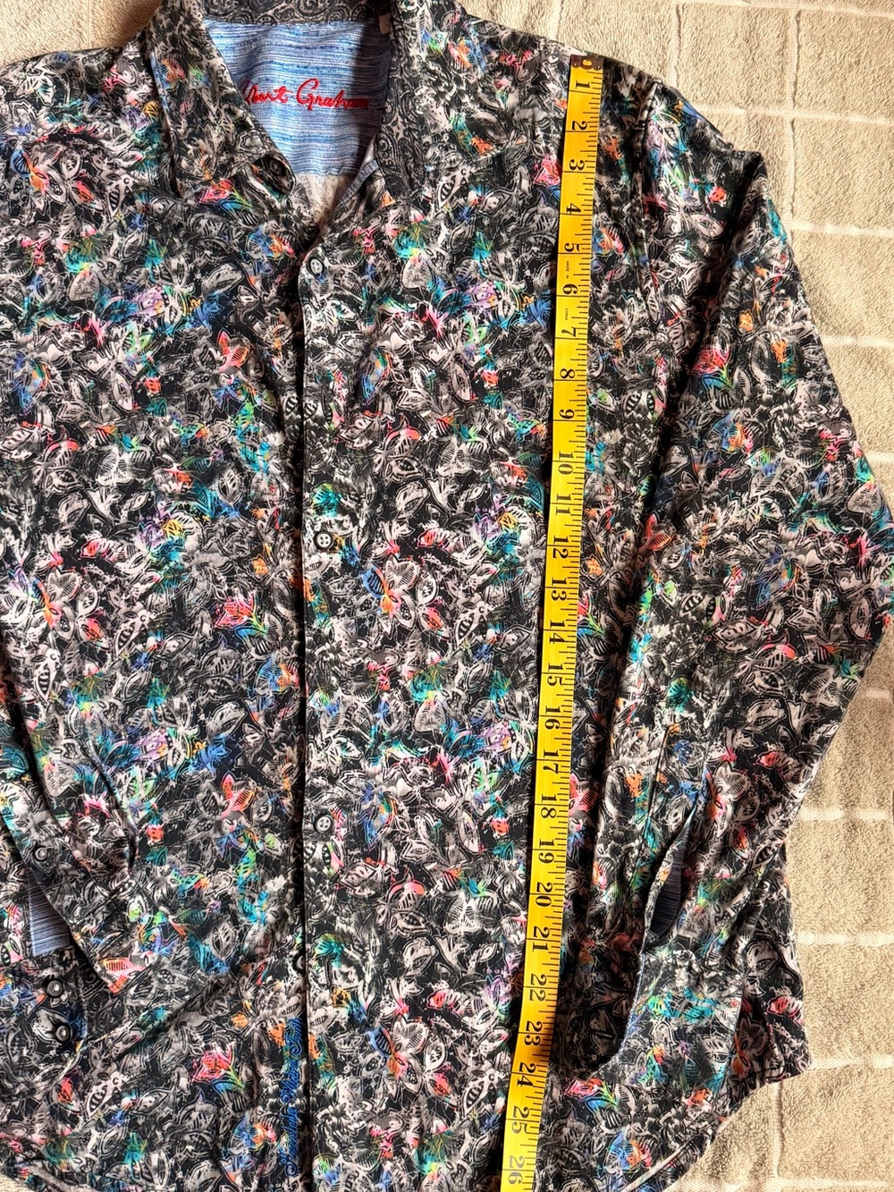 Robert Graham Black Paisley Button-Down Shirt with Multicolor Accents - Picture 4 of 6